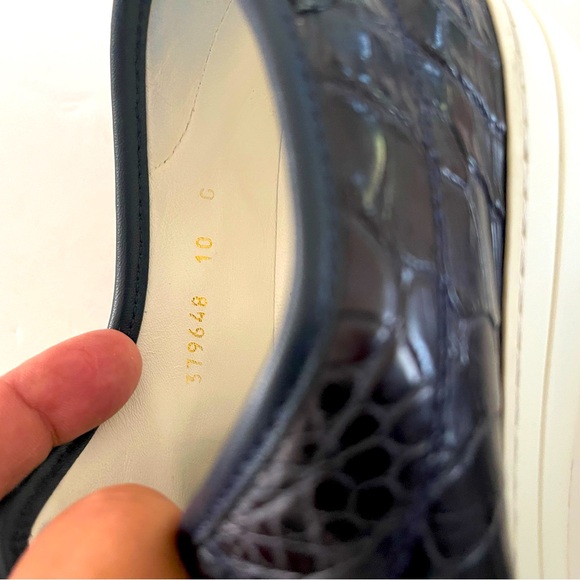 Gucci Men’s crocodile skin leather sneakers Made in Italy - Picture 9 of 10